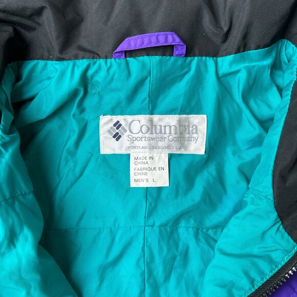 Vintage 90s Columbia Anorak Jacket Men's Large Green Water‎ Resistance 5276 - Picture 2 of 16